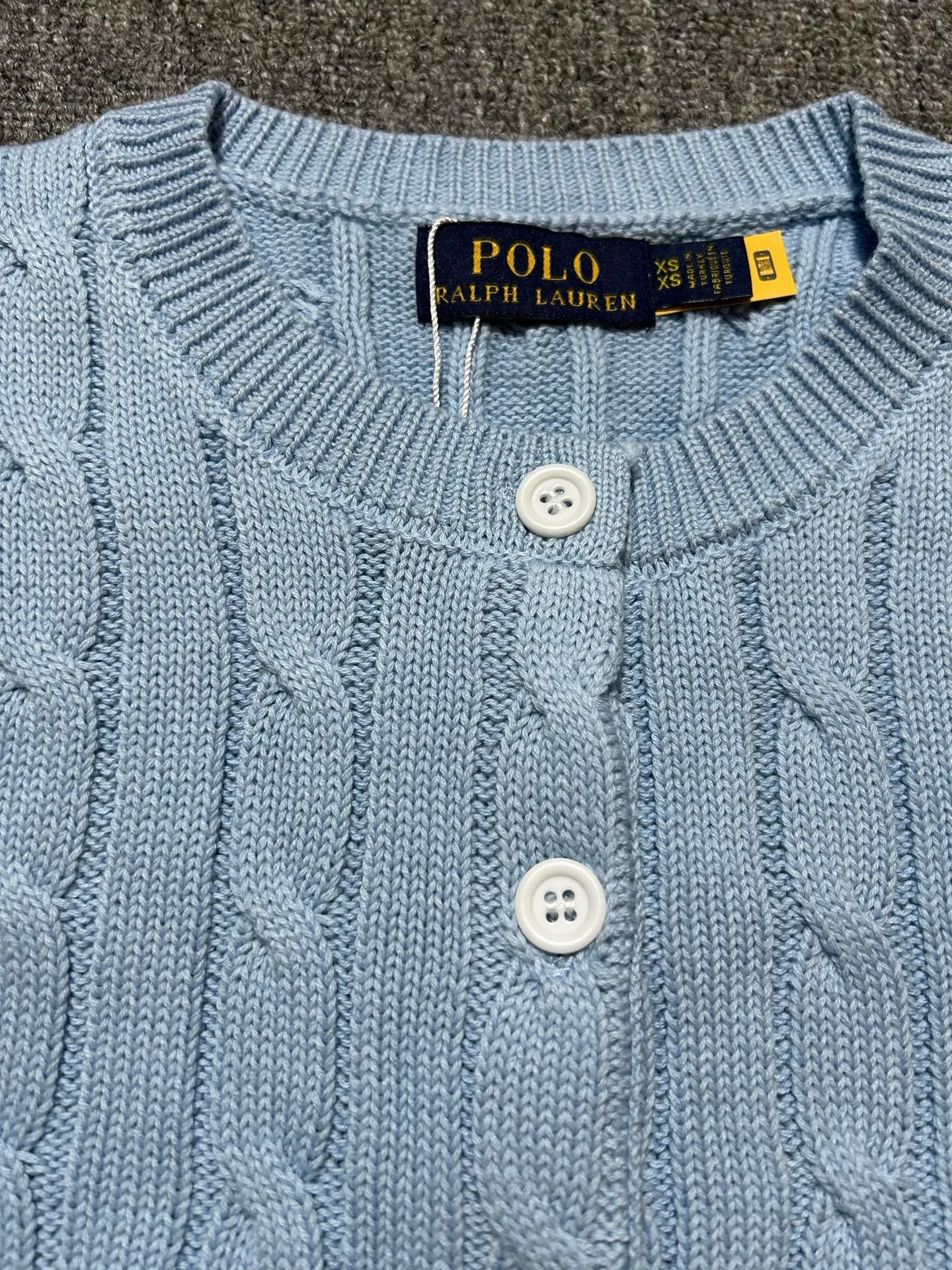 P160 20💰 Ralph Lauren round neck solid color pony embroidered logo cardigan knitted sweater Size: XS～L